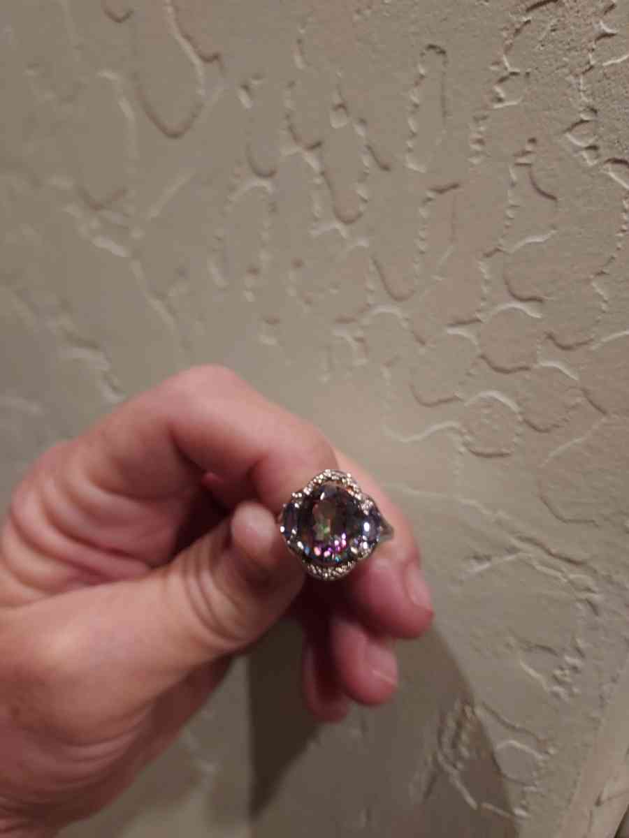 Tanzanite accented mystic topaz 925 silver ring - Albuquerque, New Mexico - FleaMarketBay