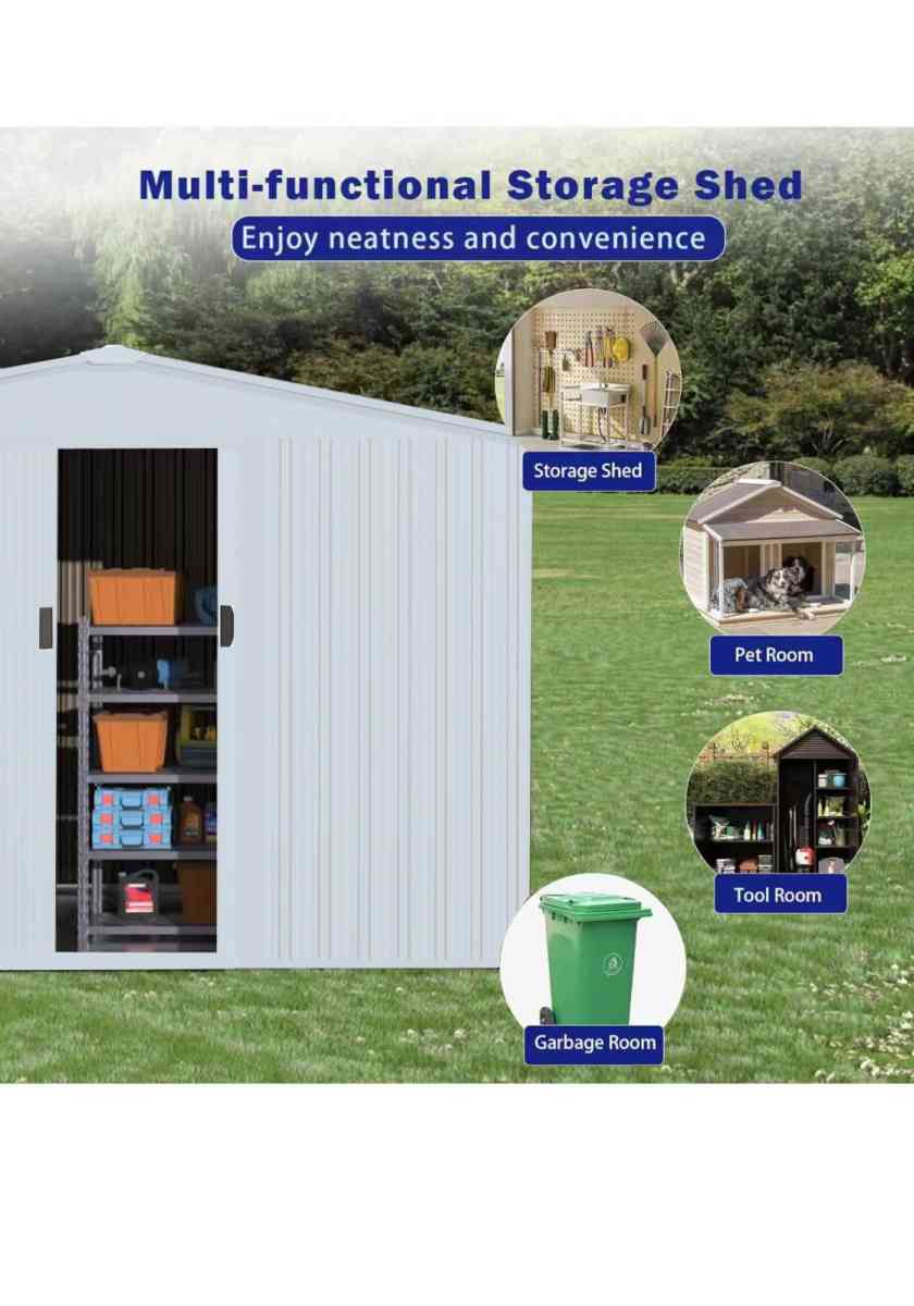 10X8 metal storage shed brand new unopened with base frame a - Norco, California - FleaMarketBay