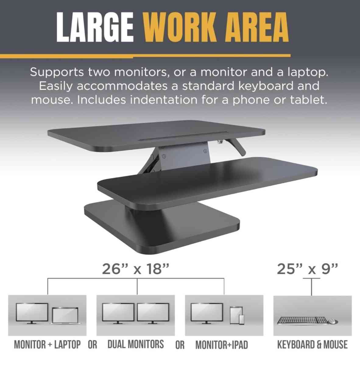 Standing Desk Converter Stand Up Desk Riser Adapter Adjustab - Acushnet, Massachusetts - FleaMarketBay