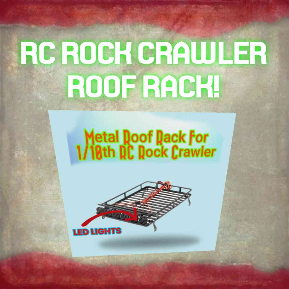 RC Rock Crawler Metal Roof Rack BLK W 4LED Lights Axial 110 - Delancey, New York - FleaMarketBay