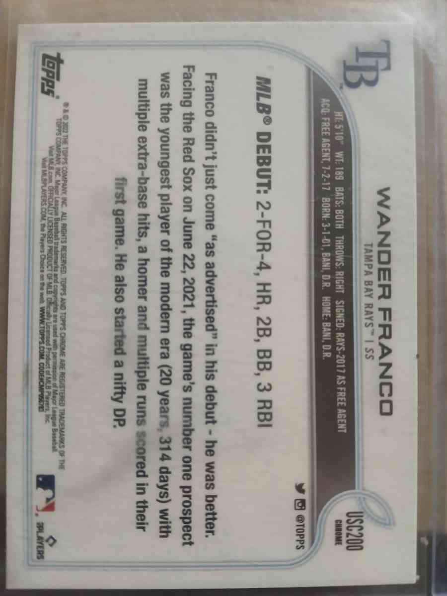 wander franco rookie cards - Kenai, Alaska - FleaMarketBay