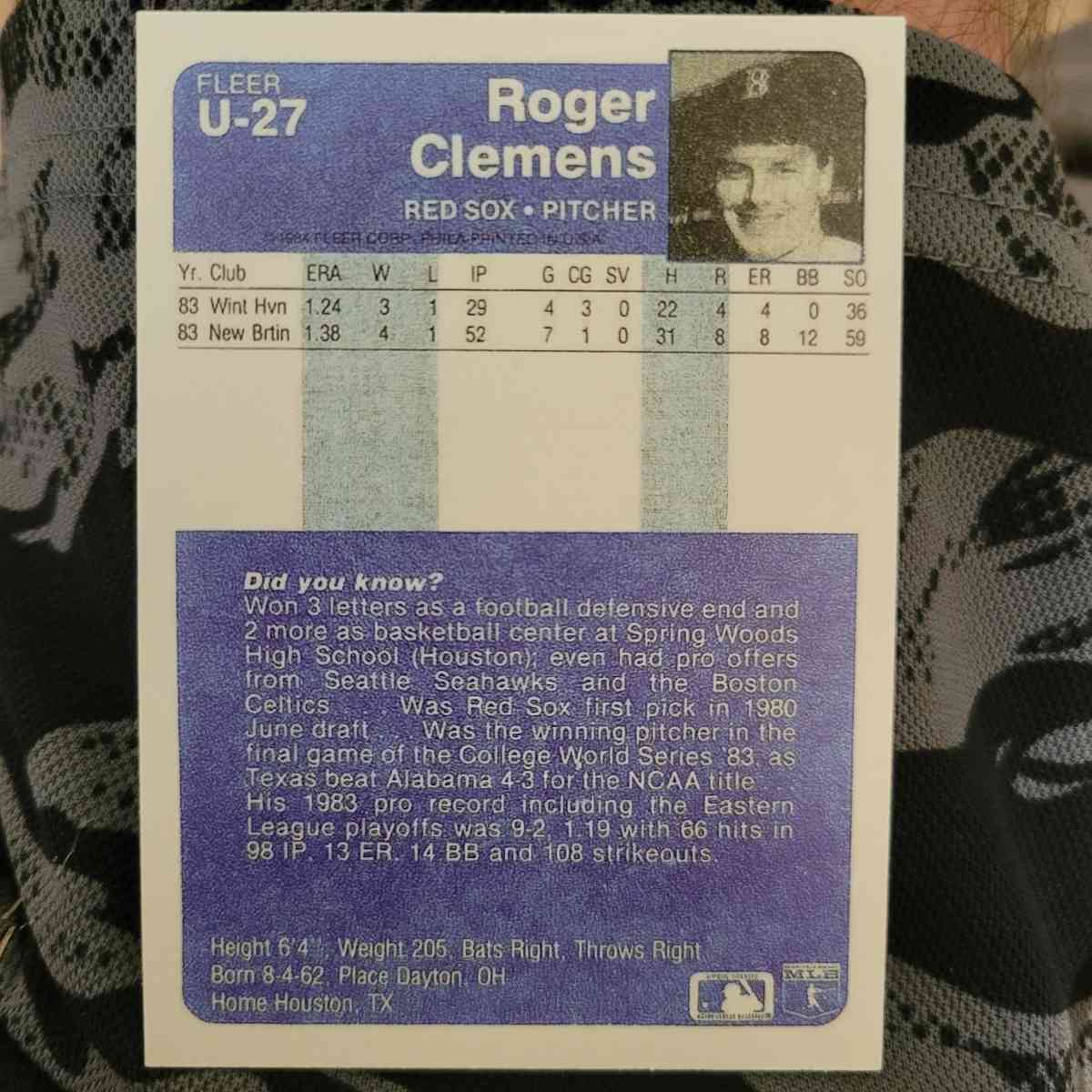 1984 fleer roger clemens rookie - Omaha, Nebraska - FleaMarketBay