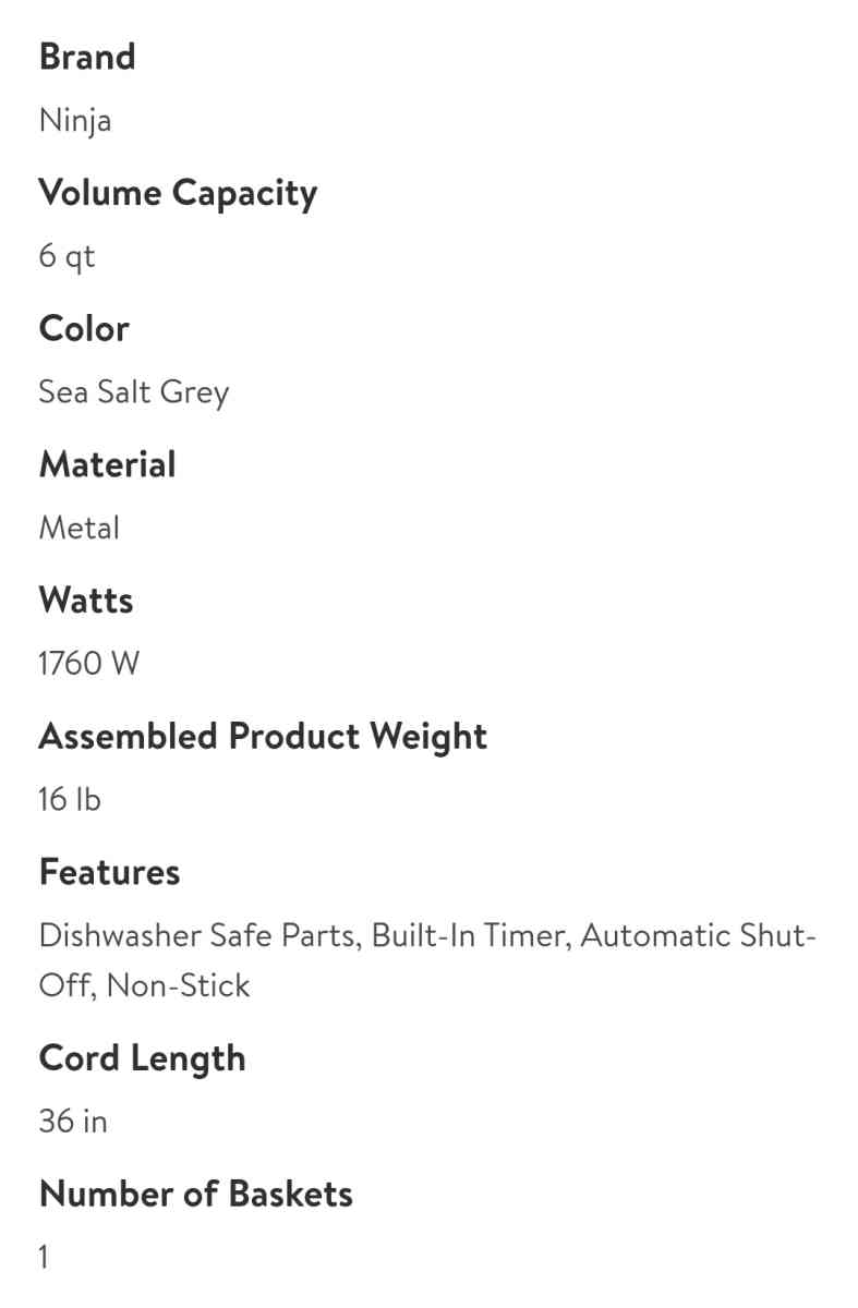 ninja air fryer saute steamer cooker - Pueblo, Colorado - FleaMarketBay
