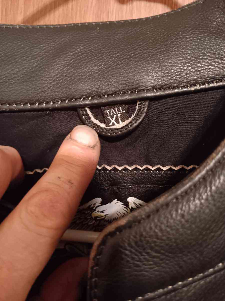 XXL tall Harley Davidson leather jacket with chaps helmet - Auburn, Alabama - FleaMarketBay