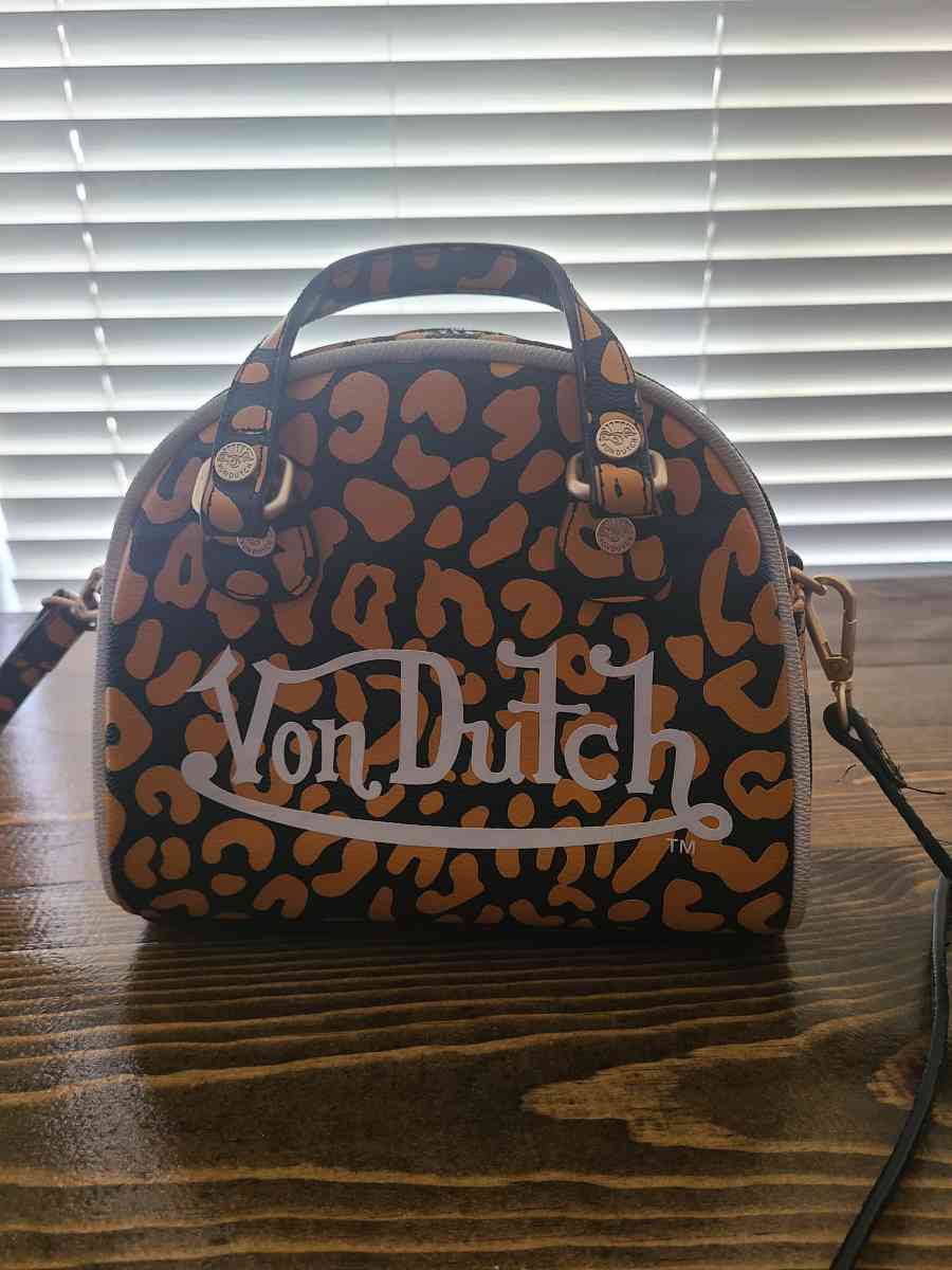 Von Dutch Bowling Bag Style Orange Cheetah Purse - Henderson, Nevada - FleaMarketBay