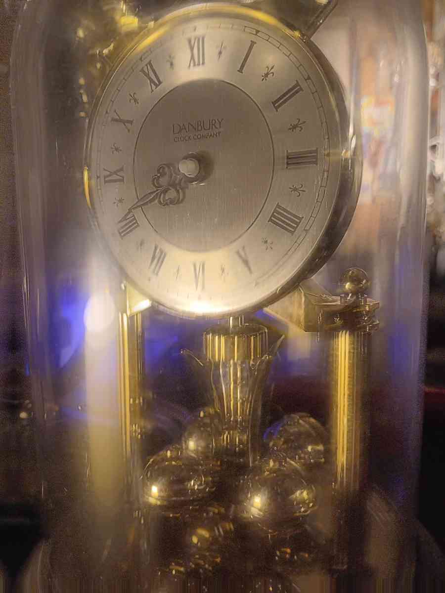 Danbury Clock Company Germany Anniversary Clock Glass Dome B - Dayton, Ohio - FleaMarketBay