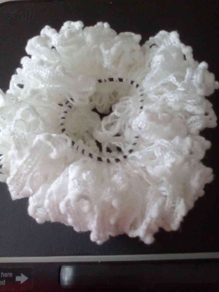 jumbo White plush scrunchie - Saint Albans, West Virginia - FleaMarketBay