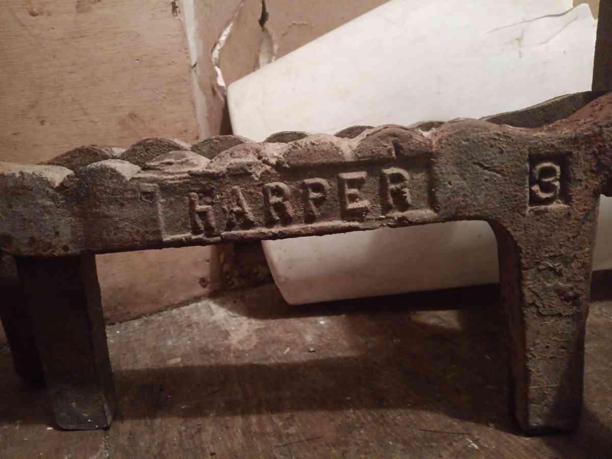 antique Harper Cast iron Andirons - Opelousas, Louisiana
