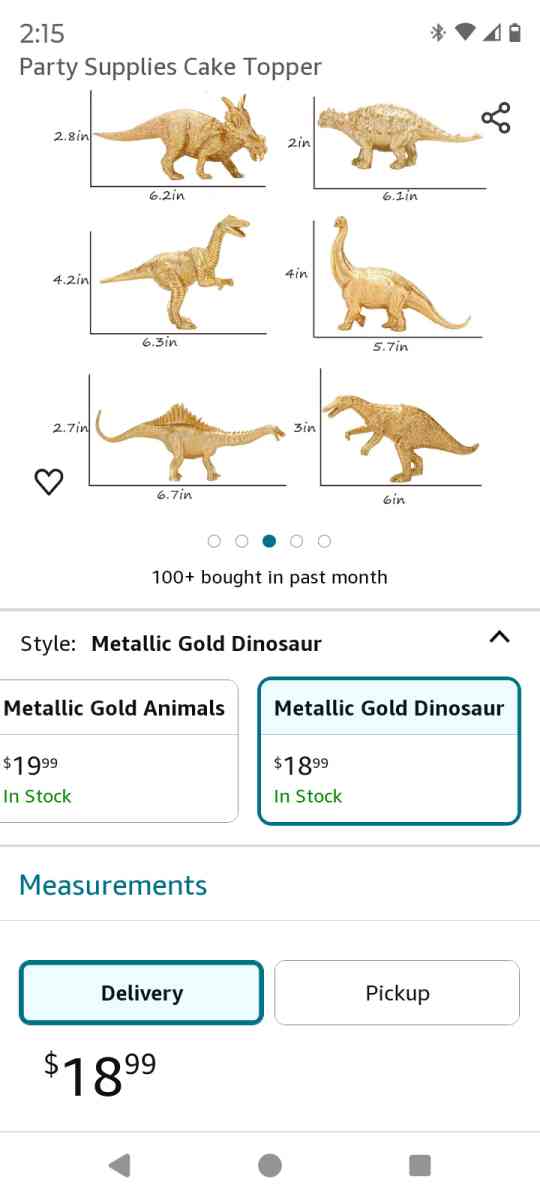 11 PC gold plastic metallic dinosaur - Orlando, Florida - FleaMarketBay