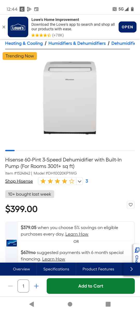 Hisense DEHUMIDIFIER - San Antonio, Texas - FleaMarketBay