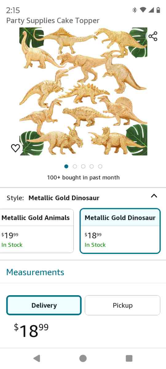11 PC gold plastic metallic dinosaur - Orlando, Florida - FleaMarketBay