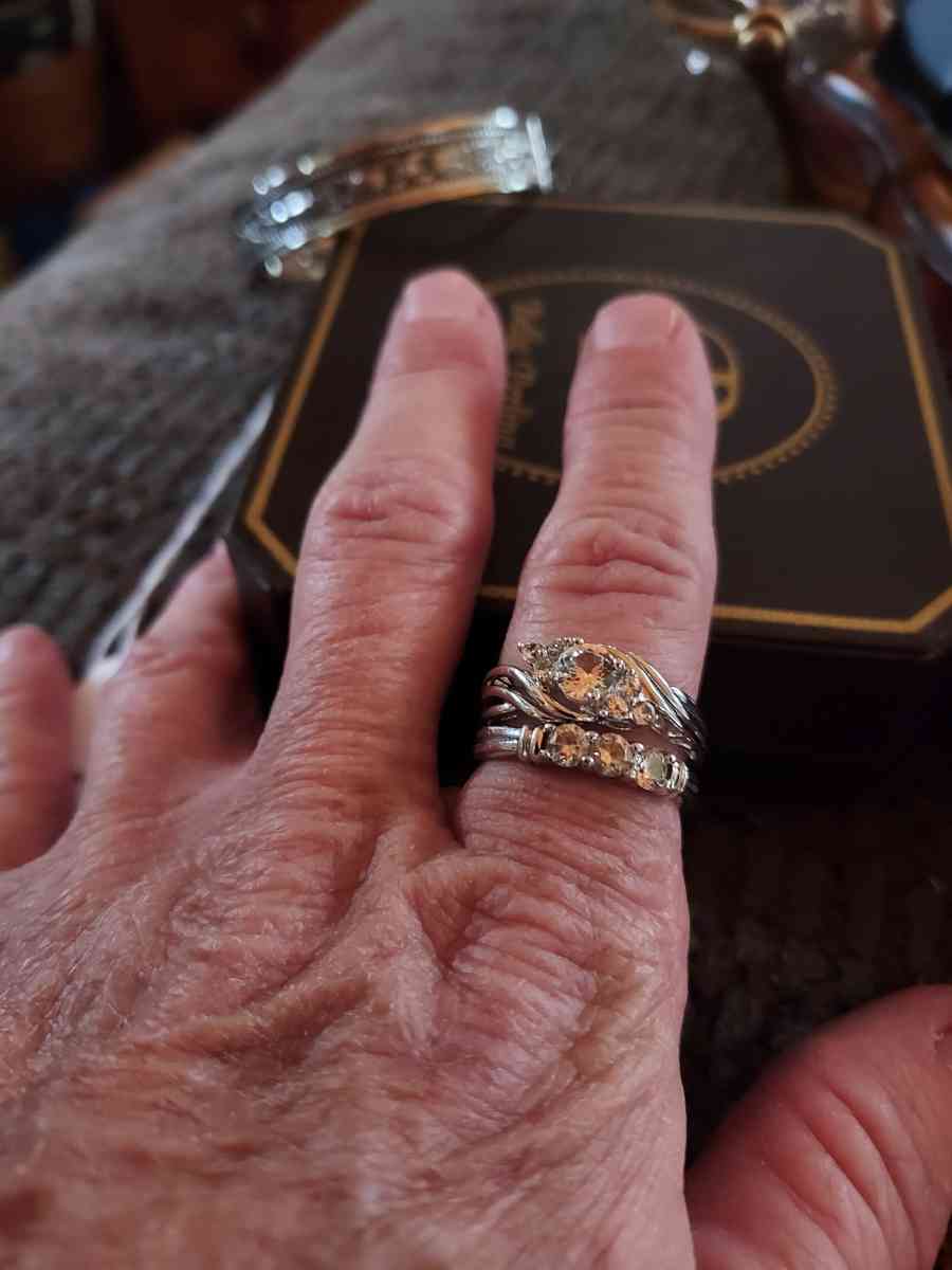 size 7 925 SILVER W  PERFECT CZ STONES  SET - Albuquerque, New Mexico - FleaMarketBay