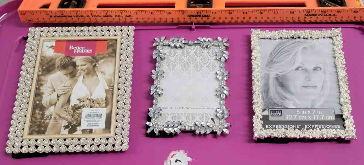 3pcs Embellished Picture Frame Lot  2 5x 7  1 4x6