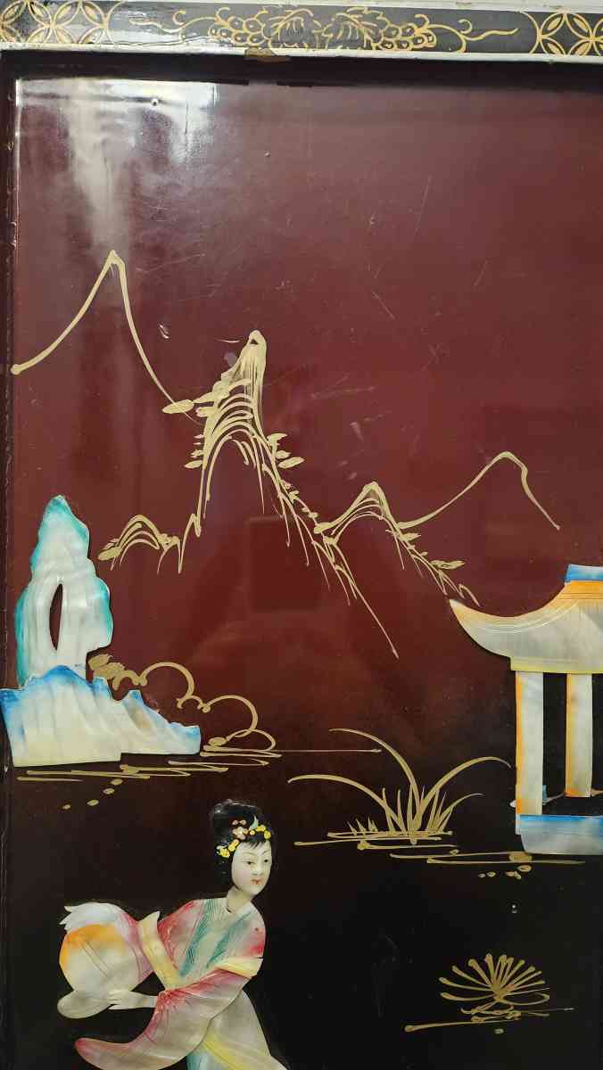 VINTAGE CHINESE MOTHER OF PEARL 3D ALBALONE SHELL ART - San Antonio, Texas - FleaMarketBay