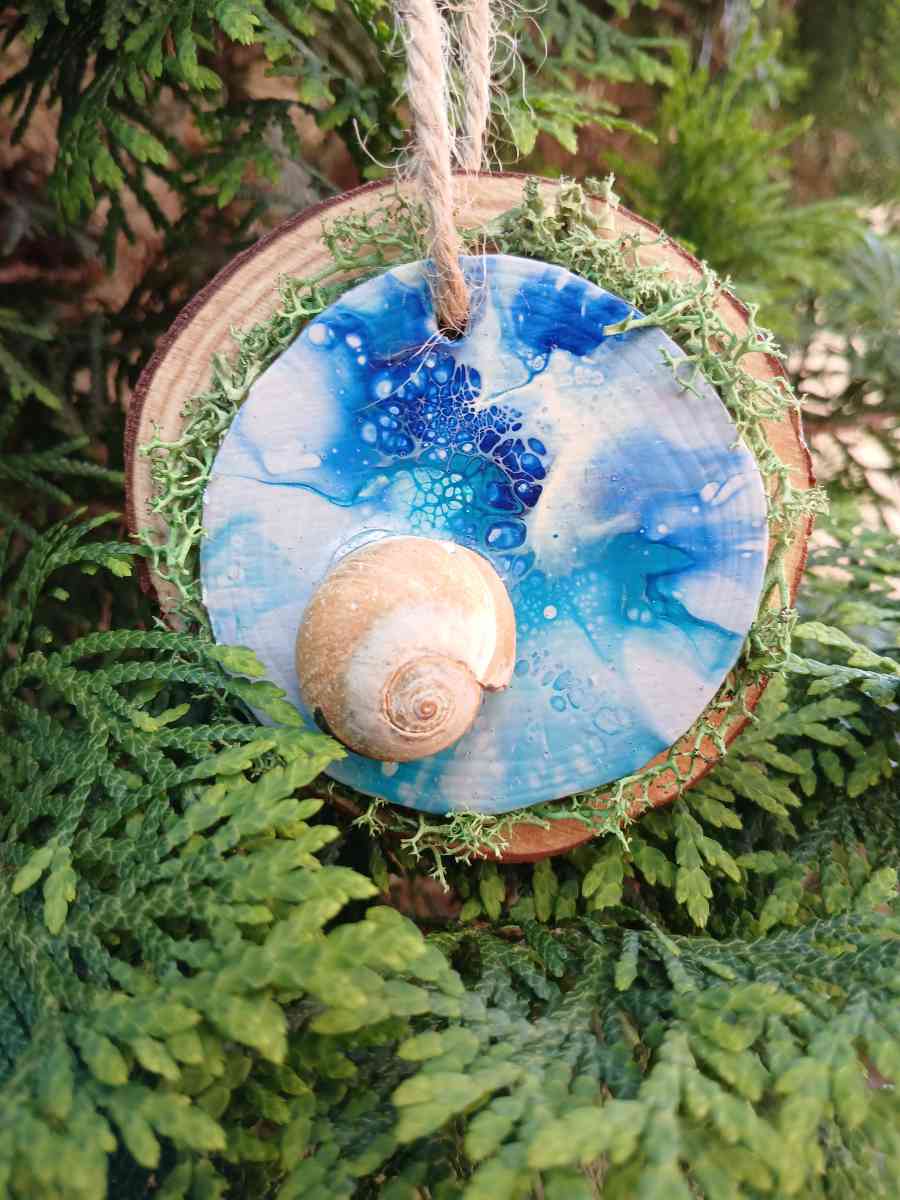 Down by the Sea Hanging Wooden Pour Painted Sharks Eye Ornam - Kingston, Pennsylvania - FleaMarketBay