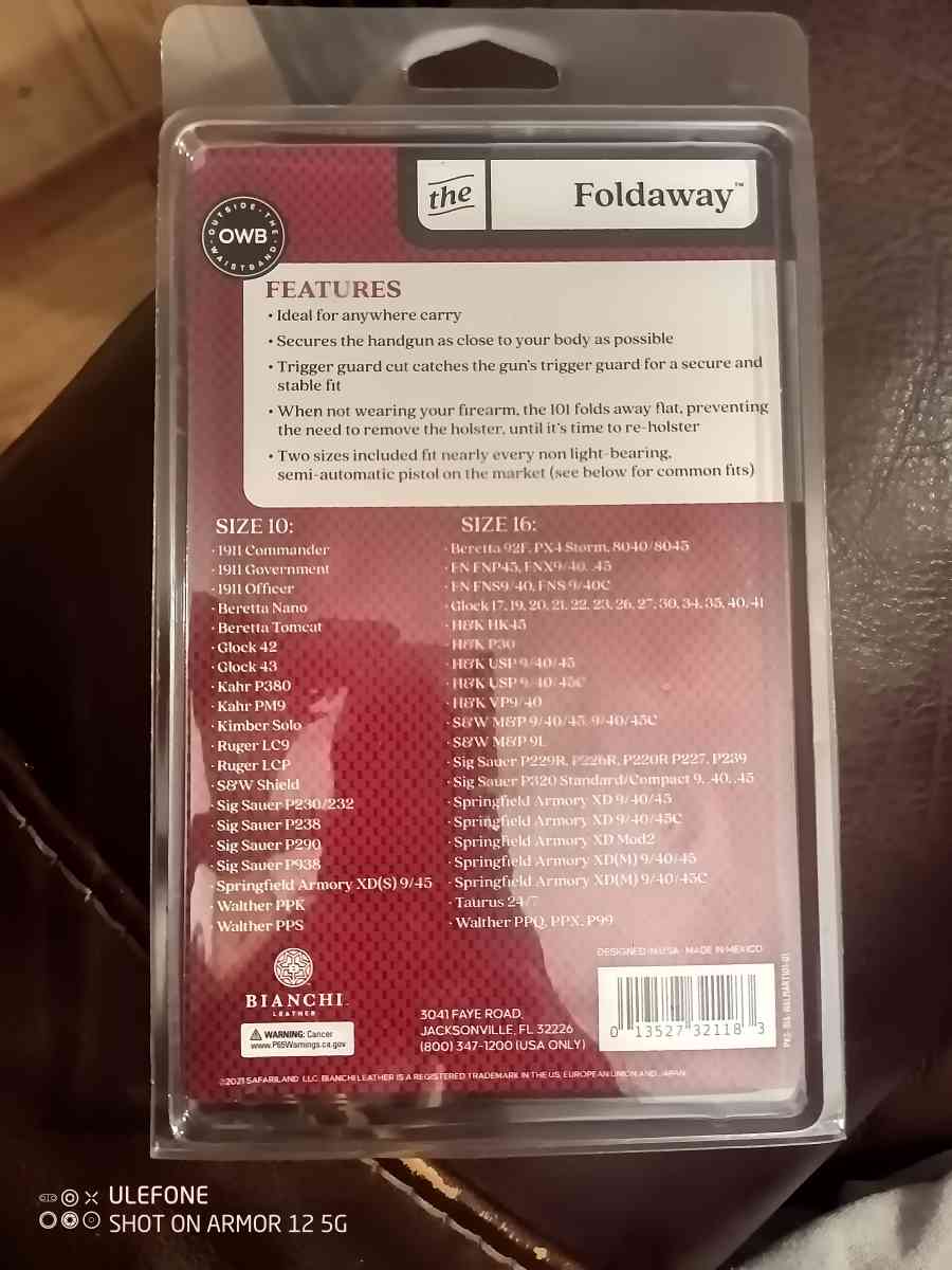 Bianchi Foldaway Holster - Lafayette, Louisiana - FleaMarketBay