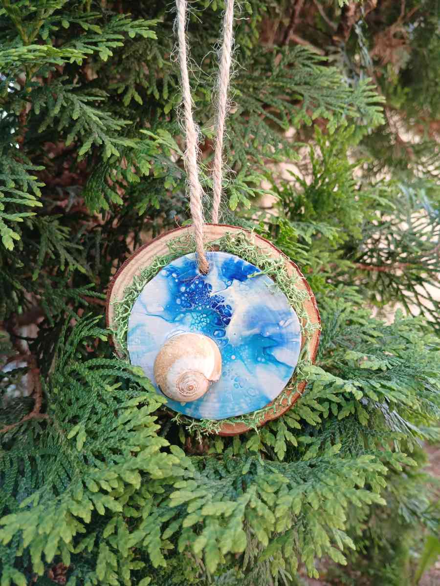 Down by the Sea Hanging Wooden Pour Painted Sharks Eye Ornam - Kingston, Pennsylvania - FleaMarketBay