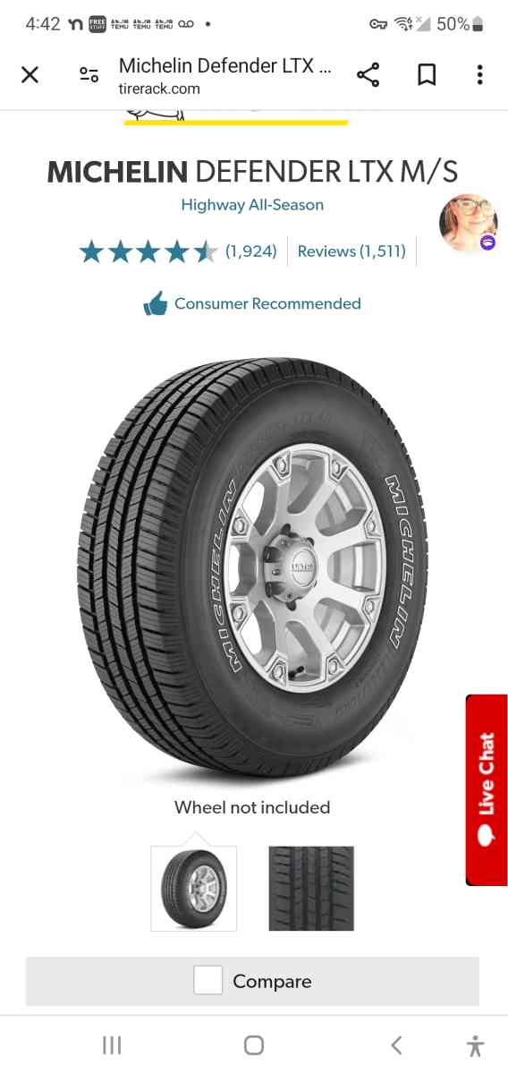 Michelin Defender LTX MS 24570R16 - Hesperia, California - FleaMarketBay