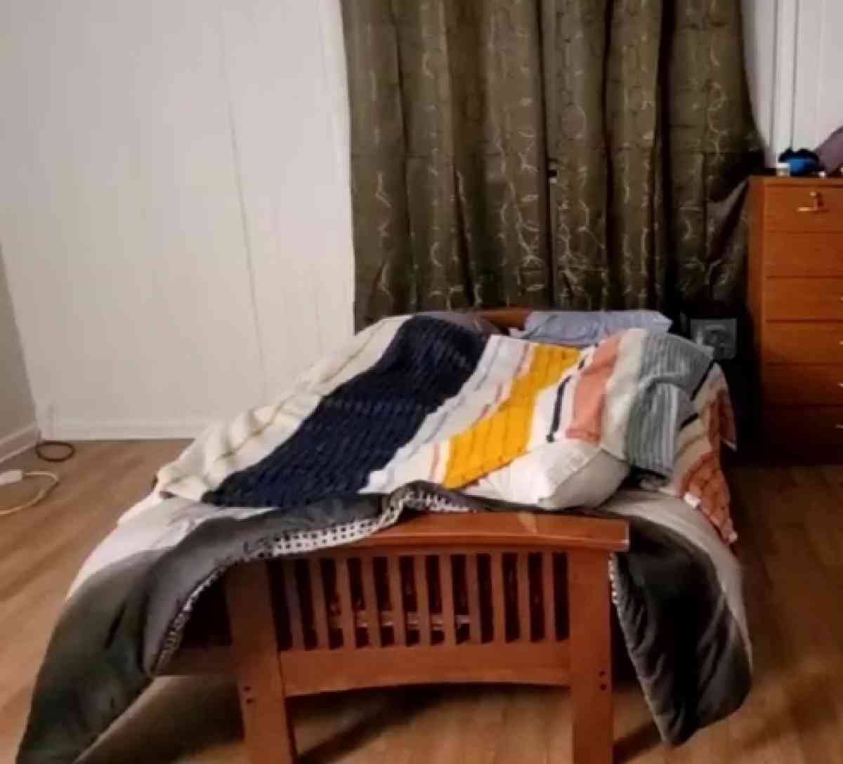 full size wood futon  with mattress - Cape Canaveral, Florida