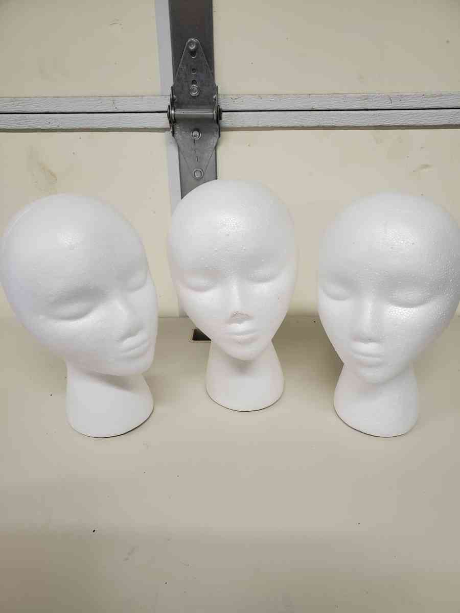 Mannequin Heads  3 Pack  Styrofoam Boutique RRR Apparel