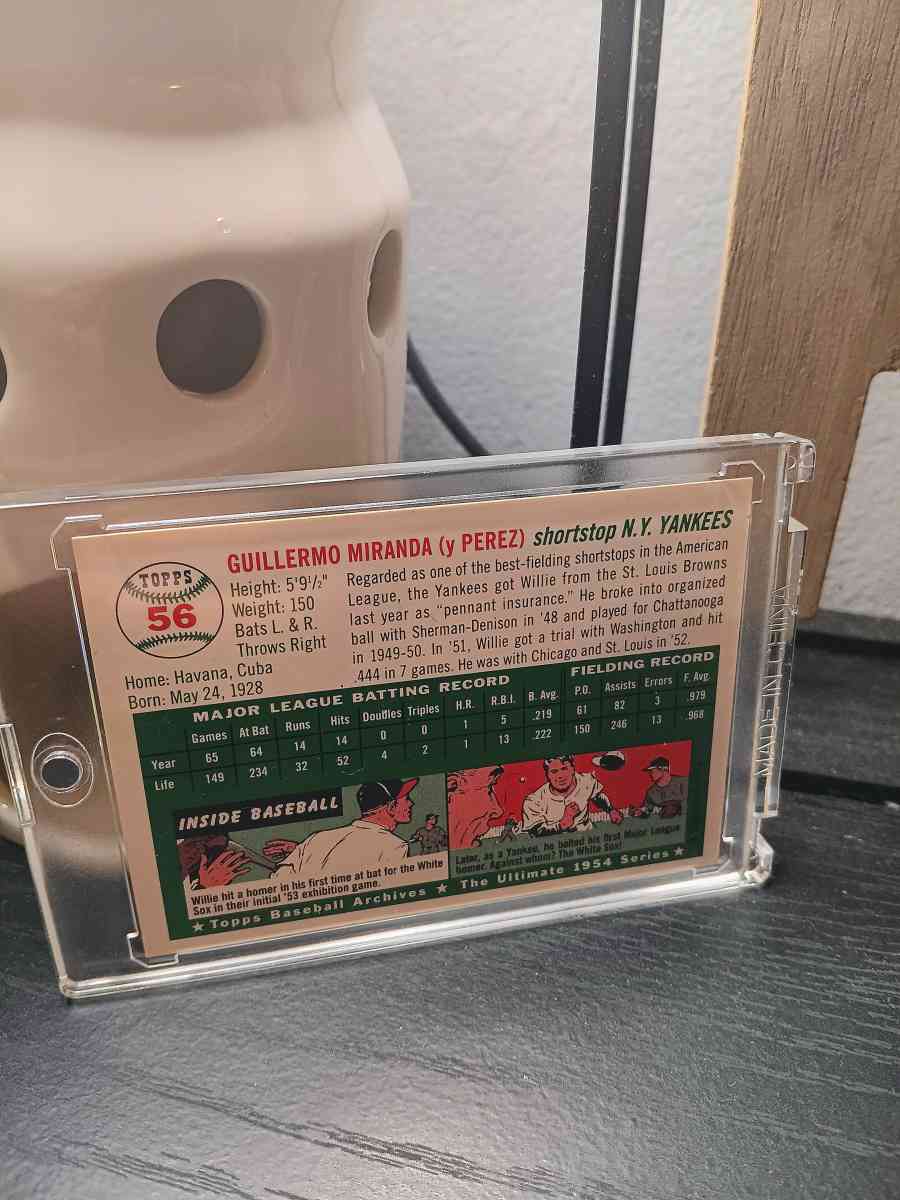 1954 Willie Miranda New York Yankees - Asheboro, North Carolina - FleaMarketBay