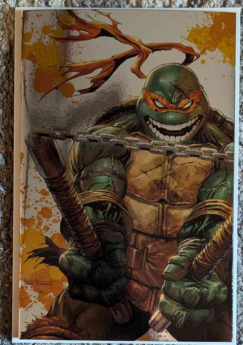 TMNT 1 Michelangelo C2E2 Tyler Kirkham Battle Damage Foil - Largo, Florida - FleaMarketBay