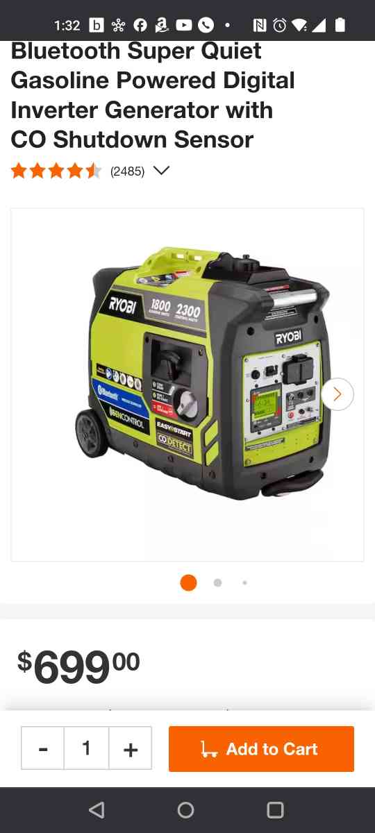 Ryobi blue generator 6 - Carrollton, Georgia - FleaMarketBay