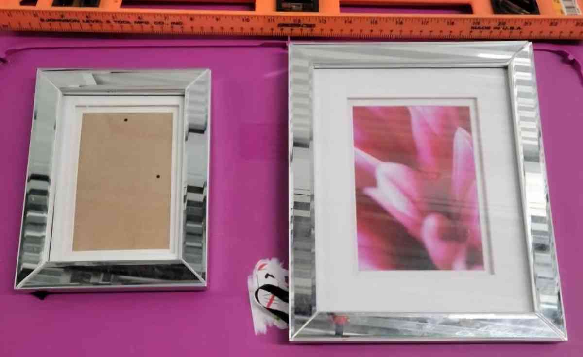 2 Contemporary Style Mirrored Picture Frames 5x7 and 8x10