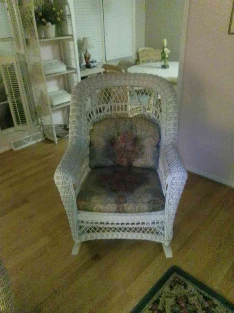 Rattan Cushioned Rocking Chair - Summerville, South Carolina - FleaMarketBay
