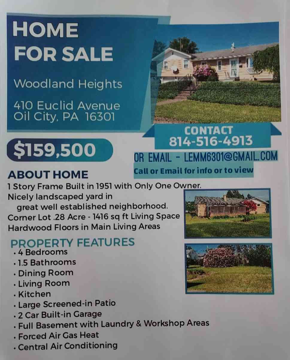 Home For Sale - Oil City, Pennsylvania - FleaMarketBay