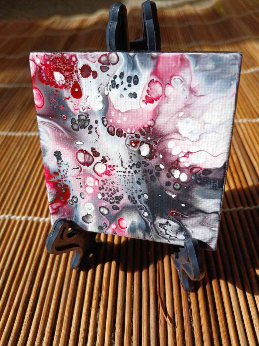 Orb Aftermath Acrylic Pour Painted Magnetic Stretched Canvas - Kingston, Pennsylvania - FleaMarketBay