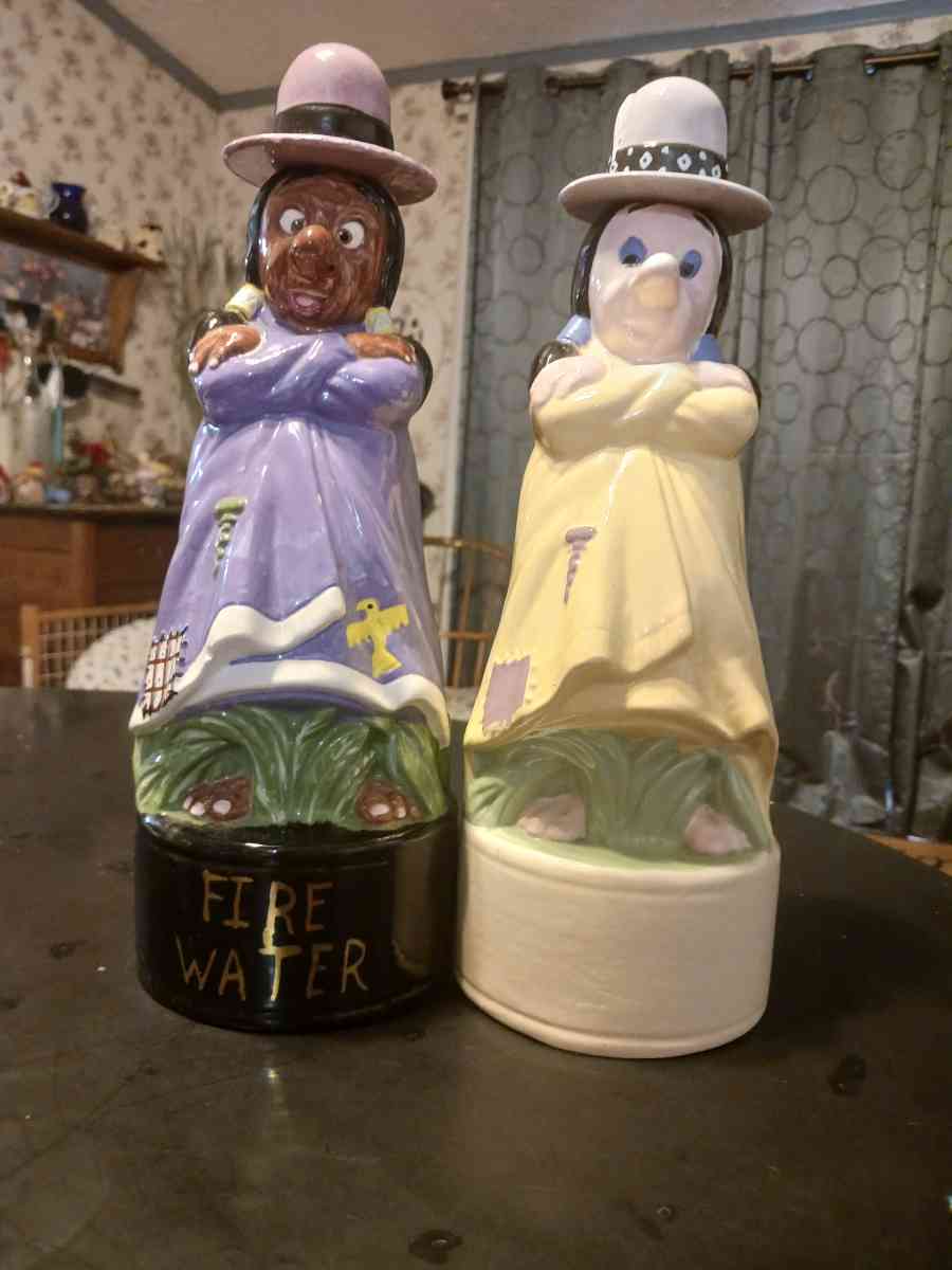 female and male Indian fire water decanters - Lizella, Georgia