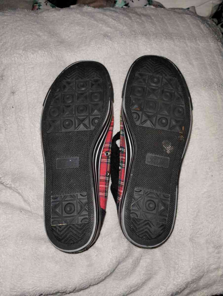 Red and black plaid sneakers by Gotta Flurt - Platte City, Missouri - FleaMarketBay