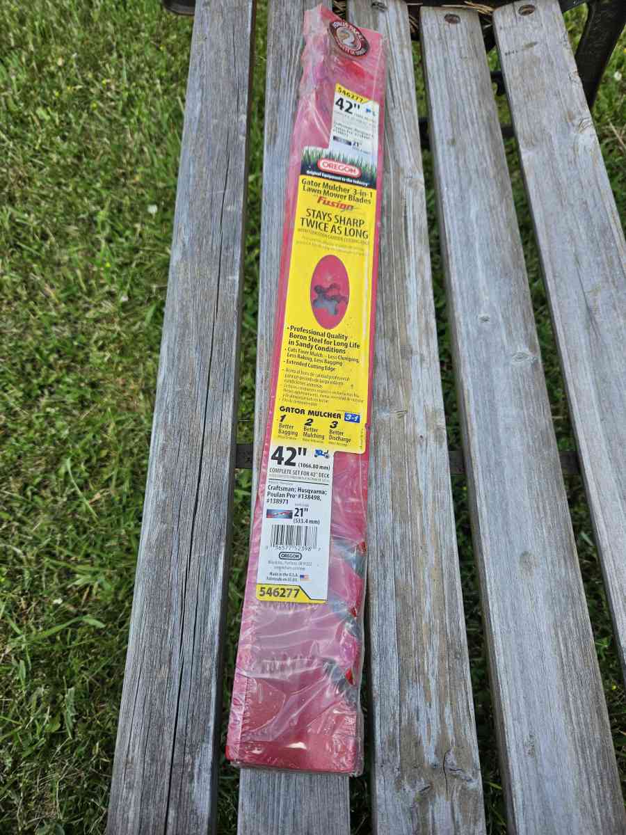 riding lawn mower  blades 42inch new - Addison, Michigan - FleaMarketBay