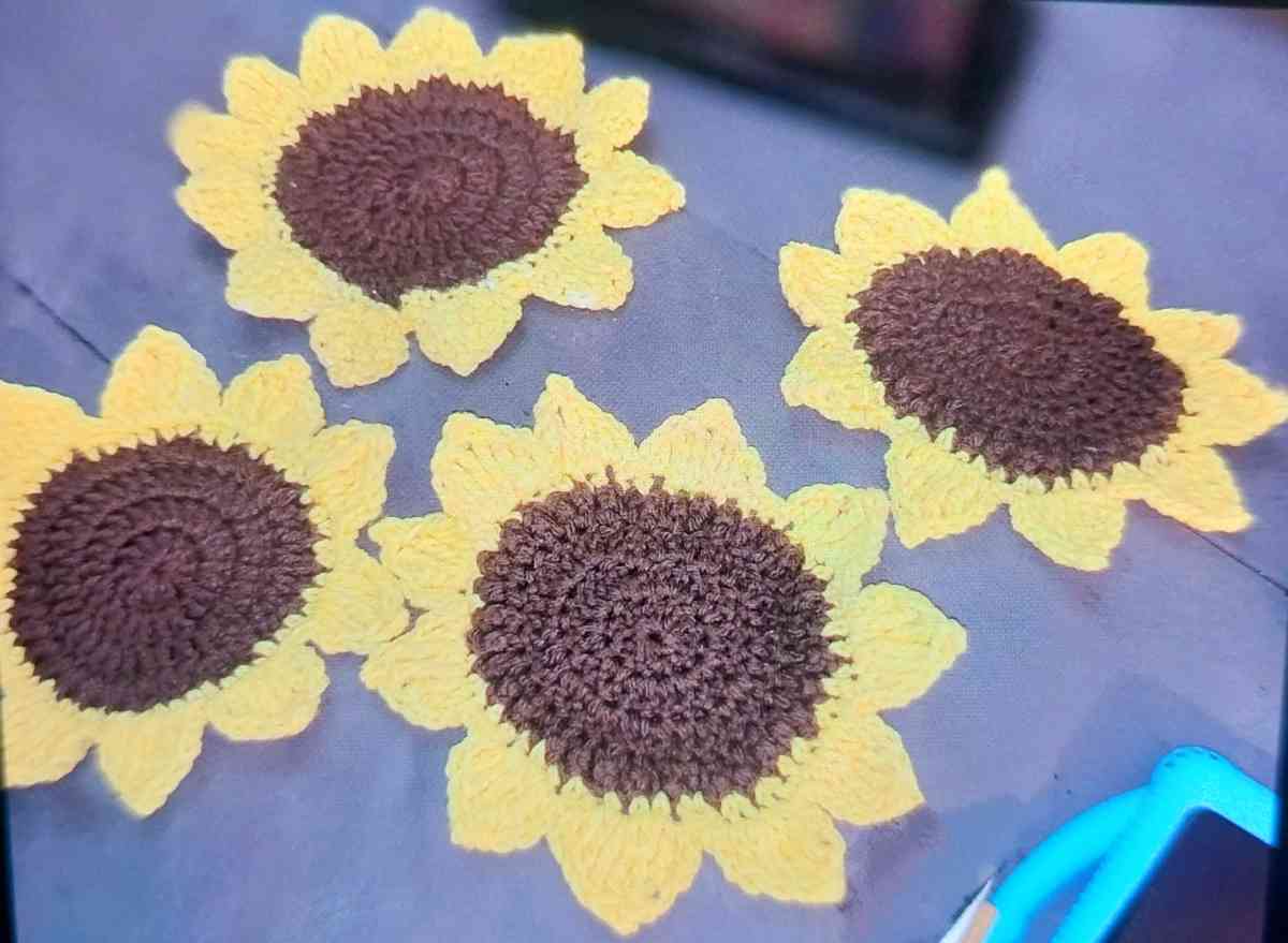 Sunflower Crochet Coasters - Amityville, New York - FleaMarketBay