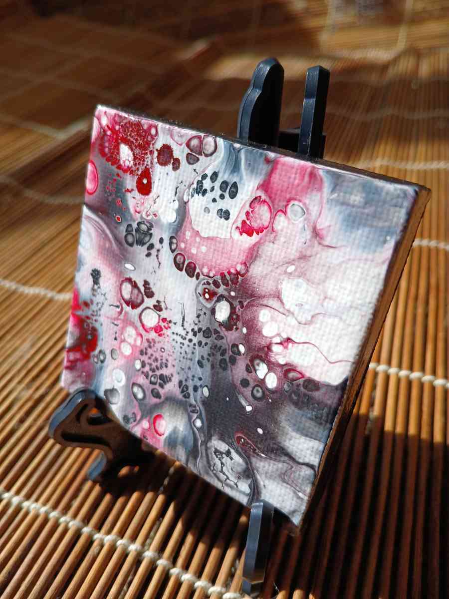 Orb Aftermath Acrylic Pour Painted Magnetic Stretched Canvas - Kingston, Pennsylvania - FleaMarketBay