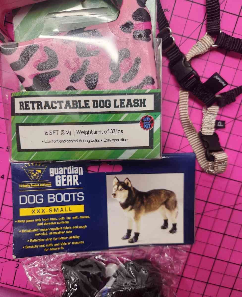 Pet Dog Lot of 3 Retractable Leash Harness and Boots - Kenner, Louisiana - FleaMarketBay