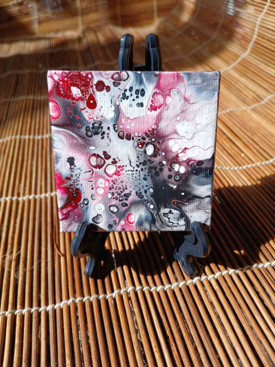 Orb Aftermath Acrylic Pour Painted Magnetic Stretched Canvas - Kingston, Pennsylvania - FleaMarketBay