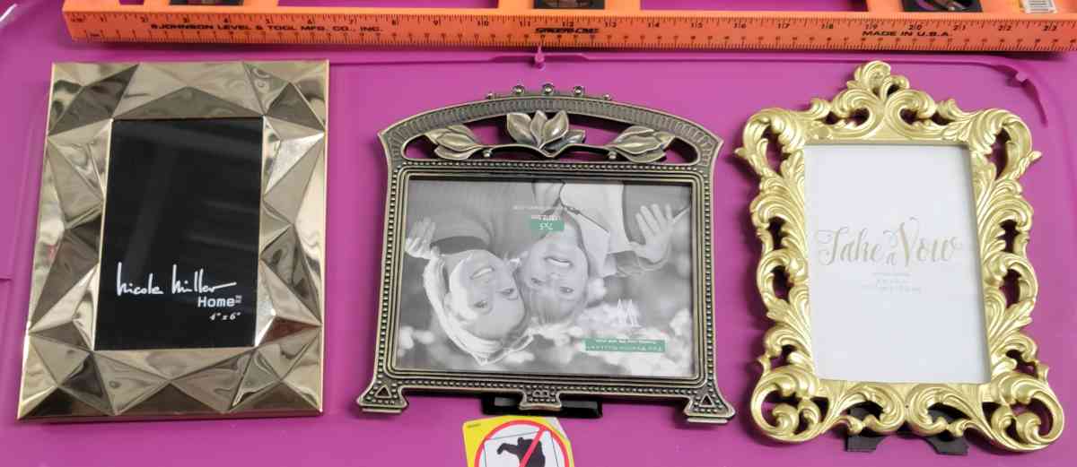 3pcs Gold Modern Picture Frame Lot 1 7x 5 2 4x6