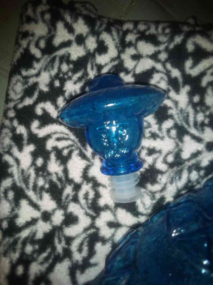 BLUE ITALIAN GLASS DECANTER - Winnfield, Louisiana - FleaMarketBay