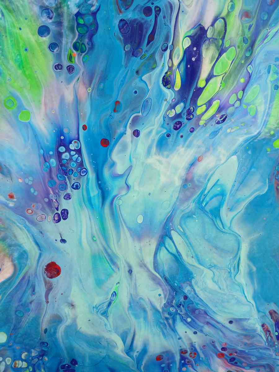 Jungle Brain Waves Absract Acrylic Paint Poured 12x16 Stretc - Kingston, Pennsylvania - FleaMarketBay