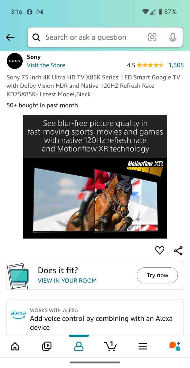 Sony 75 in TV - Gardnerville, Nevada - FleaMarketBay