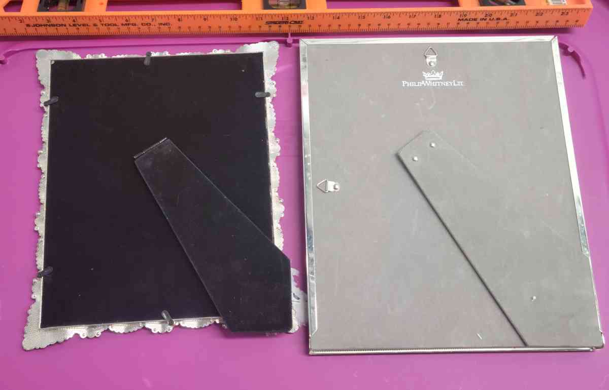 2  8x10 Photo Frames 1 Pearl and Embellished 1 Silver Mirror - Kenner, Louisiana - FleaMarketBay