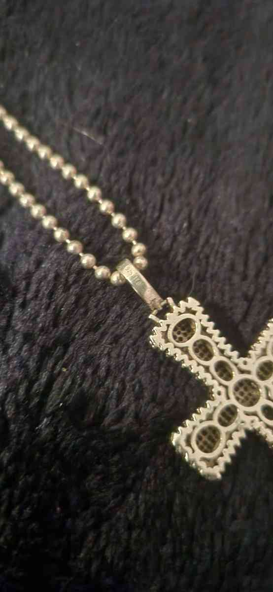 Sterling silver necklace and cross pendant - Denver, Colorado - FleaMarketBay