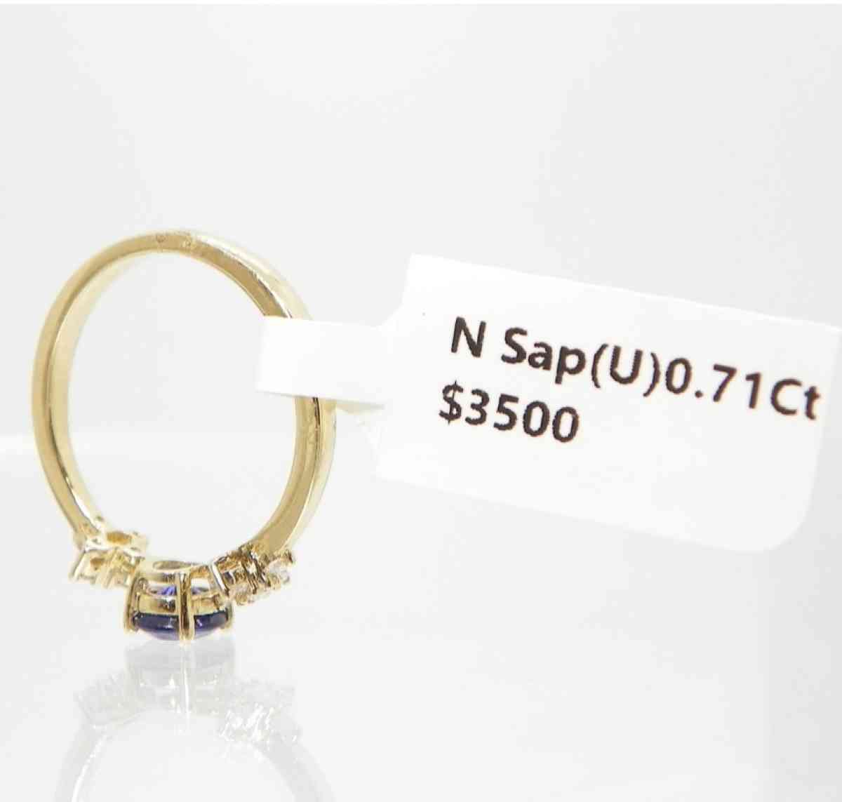 14k gold ring blue sapphire with diamonds - Antioch, Tennessee