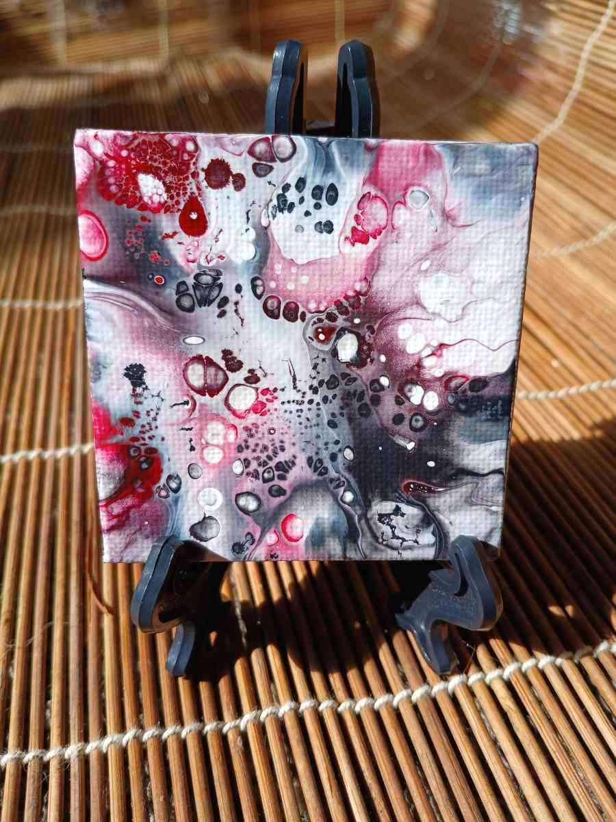 Orb Aftermath Acrylic Pour Painted Magnetic Stretched Canvas - Kingston, Pennsylvania