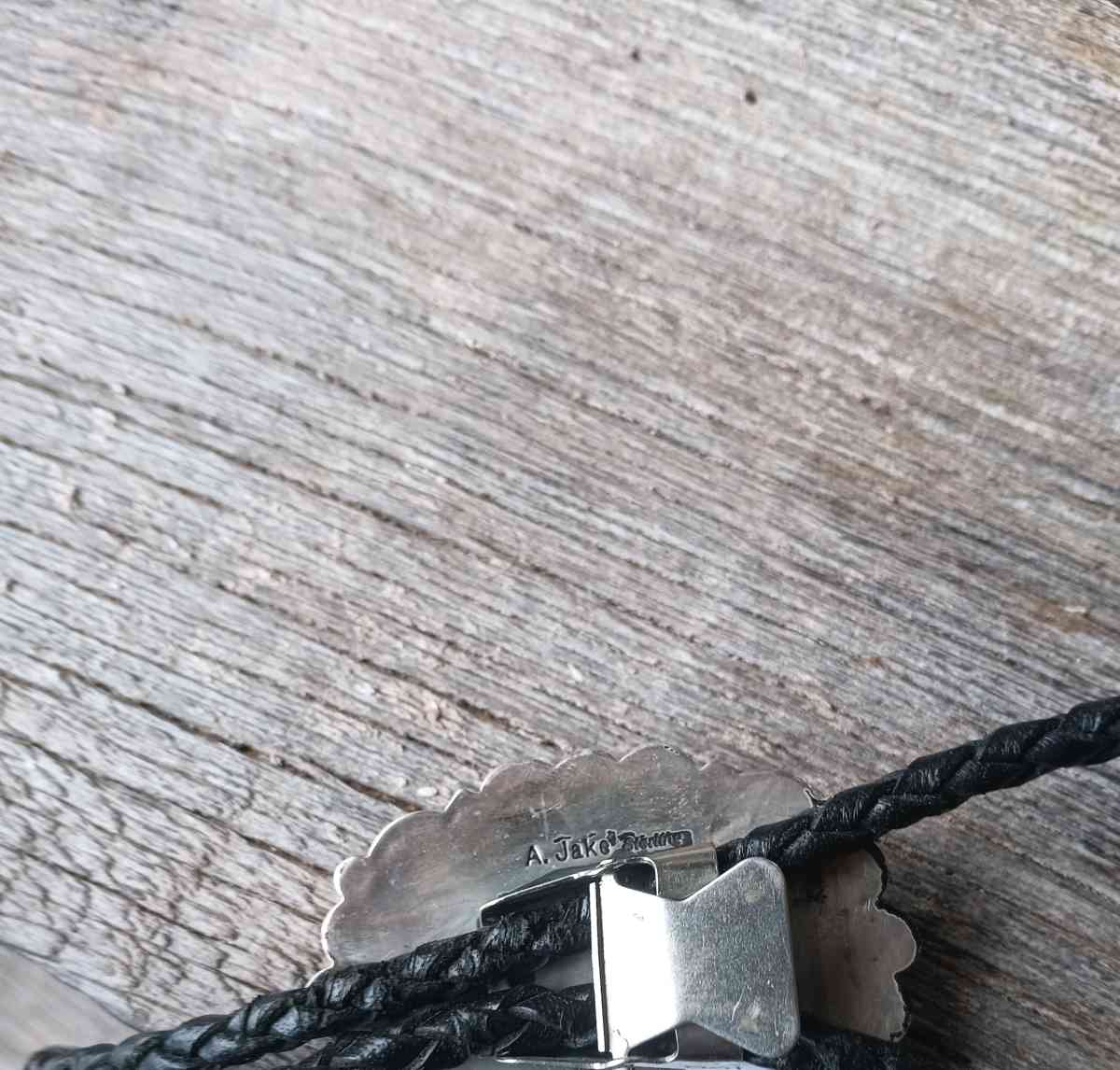 vintage turquoise bolo tie by A Jake - Cottonwood, Arizona - FleaMarketBay