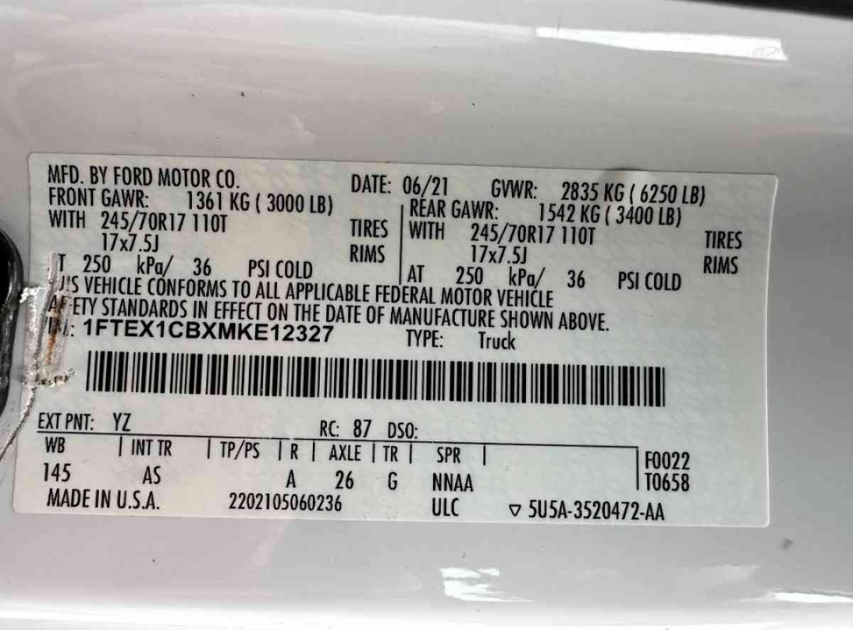 2021 FORD F150 XL  LOW MILES EXCELLENT CONDITION