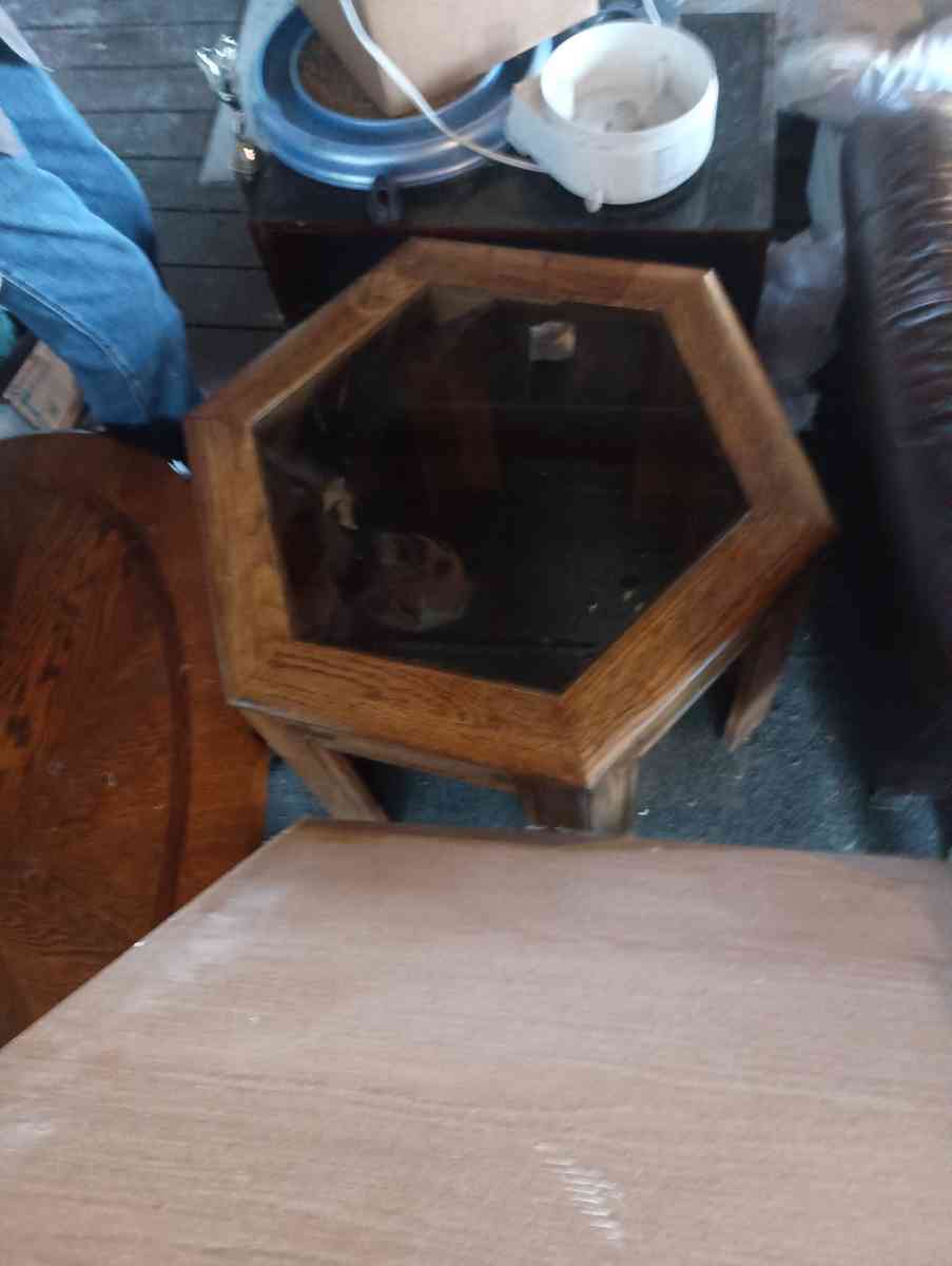 glass coffee table olk coffee table 2 side table - La Porte, Texas