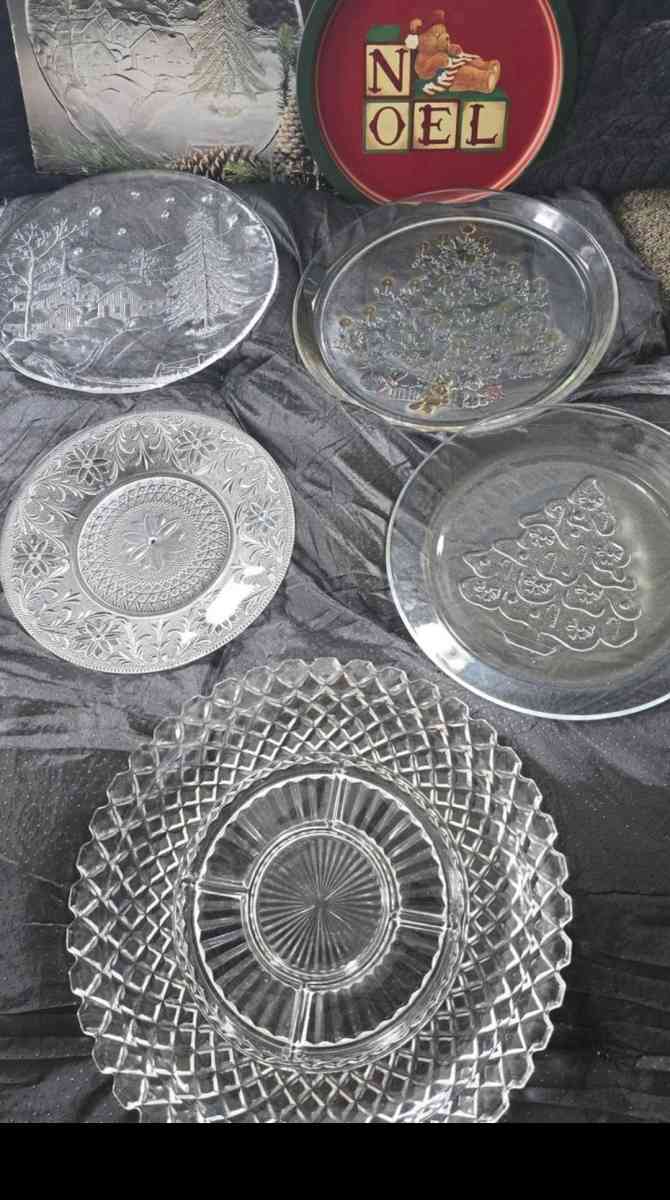 Glass Cookie and Relish serving platters - Akron, Ohio - FleaMarketBay